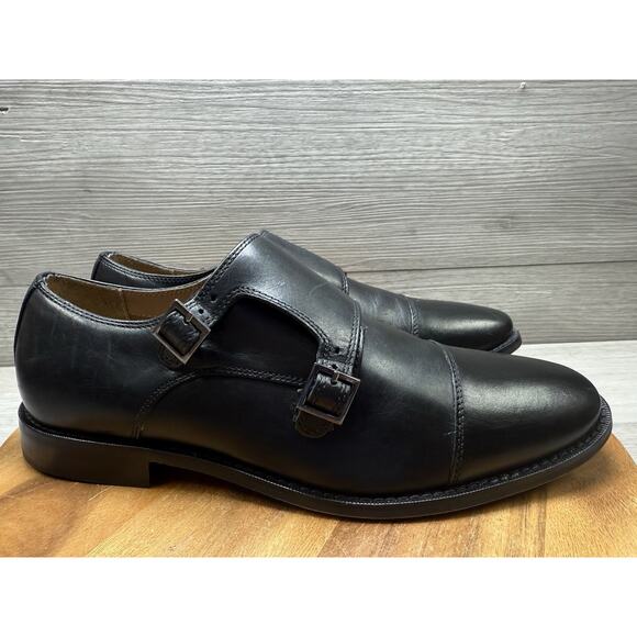 Florsheim Men's Black Ravello Monk Strap Dress Shoes, 8 M - Picture 1 of 10